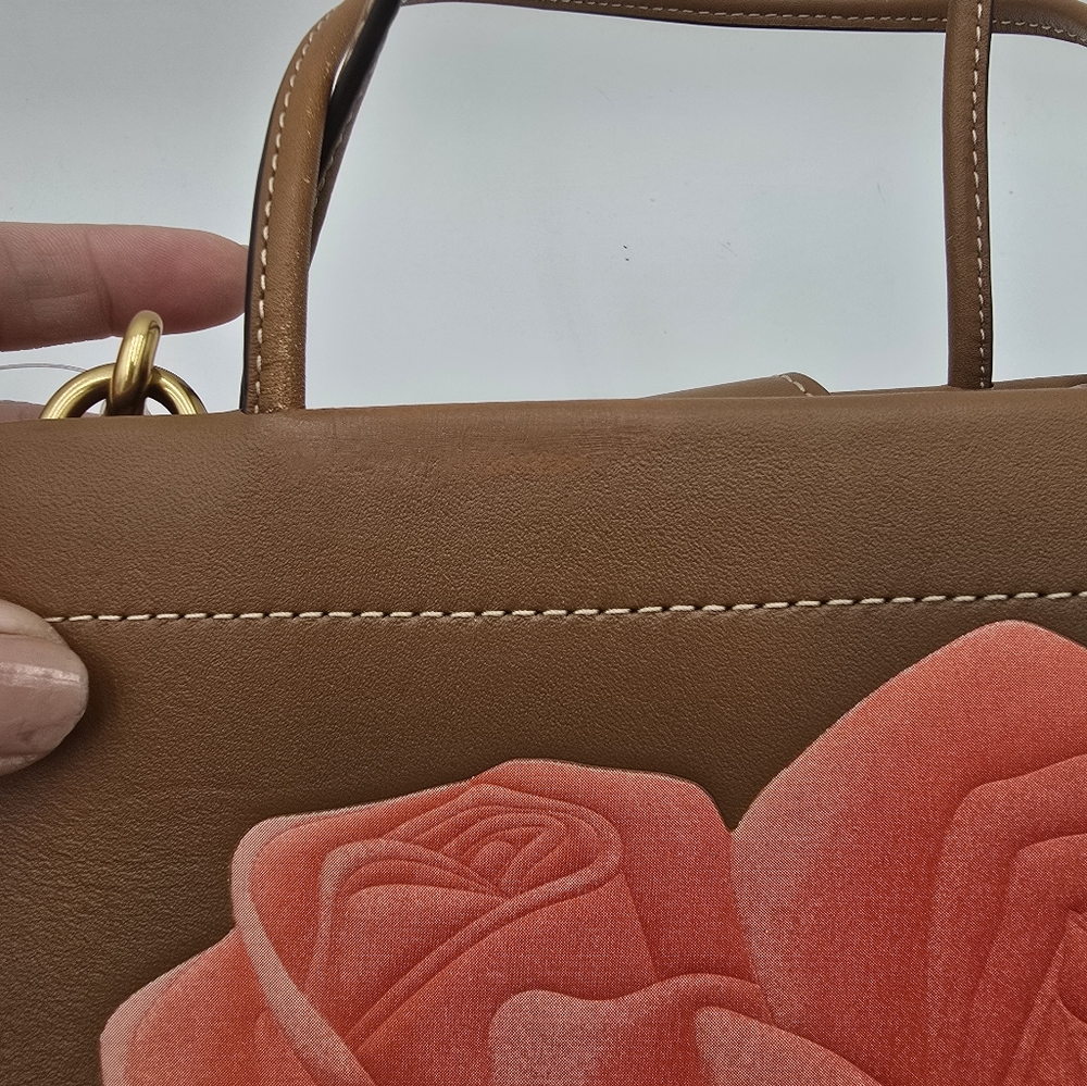 🔥SALE🔥💥NWT💥 Coach x Tom Wesselmann Floral Tote Leather Bag  💫DEFECT💫 - Picture 14 of 16